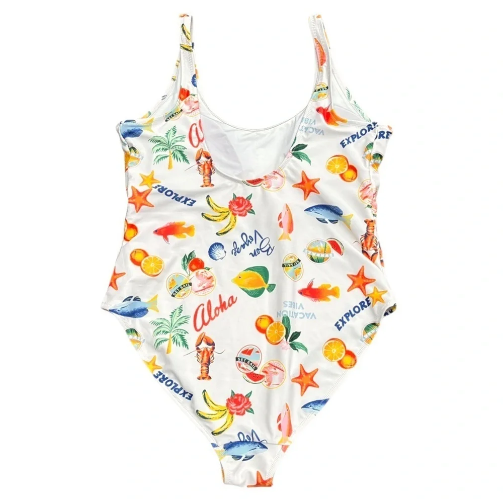 NWOT Old Navy Vacation Graphics One Piece Swimsuit Size 2X
